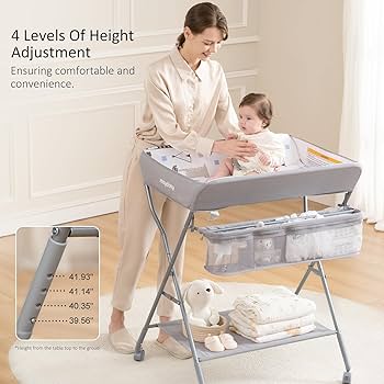 Amazon.co.jp: Maydolly ポータブルベビーおむつ交換台 キャスター付き